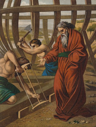 De Bouw van de Ark door after Raphael
